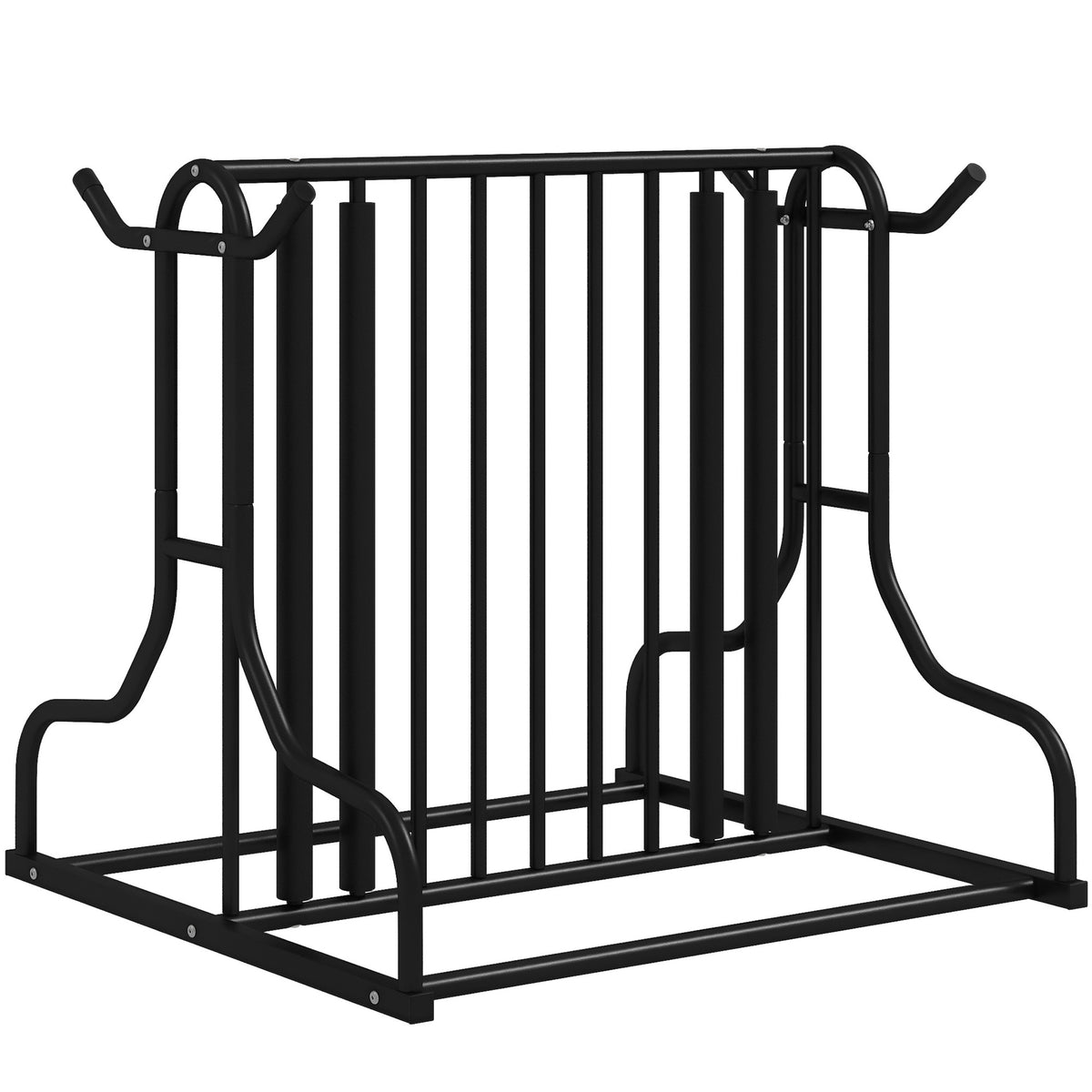 Fahrradständer für 4 Fahrräder, wetterbeständig, zusätzliche Halterung, 90 x 80 x 80 cm, Schwarz