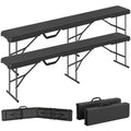 Campingbank, Kunststoff-Outdoor-Bank, 240 kg Belastbarkeit, Schwarz