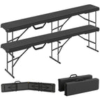 Campingbank, Kunststoff-Outdoor-Bank, 240 kg Belastbarkeit, Schwarz