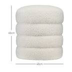 Hocker, rund, Teddyfleece, bis 120kg, ¦µ40x45H cm, Cremewei?