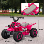 Elektrisches Quad Bike f¨¹r Kinder, batteriebetrieben, f?hrt vorw?rts und r¨¹ckw?rts, LED-Lichter, 18-36 Monate, Rosa