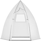  Mini Gewächshaus Überwinterungszelt für Pflanzen mit Rolltür Garten Balkon Winterschutz Weiß 160 x 140 x 180 cm