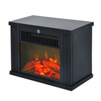 Elektrokamin mit Heizung, elektrischer Kamin mit LED Flammeneffekt, 600/1200 W Dekokamin, elektrisch Kaminfeuer Kaminofen, Schwarz