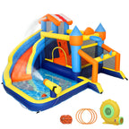 8-in-1 Hüpfburg mit Gebläse Rutsche Planschbecken Trampolin Kletterwand für Indoor Outdoor 350x325x210cm Mehrfarbig