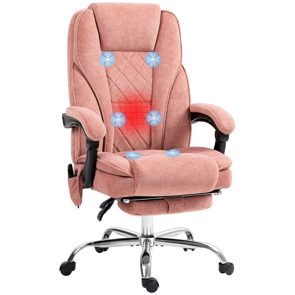 Ergonomischer B¨¹rostuhl mit Massagefunktion, Fu?st¨¹tze, drehbar, rollbar, Rosa