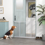 Dog Gate Pet Safety Gate Stair Barrier Pressure Mount Adjustable 76-82/86-97/101-107 cm, White
