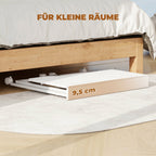 Small Folding Desk, with Wheels - White Wood-Effect
