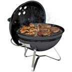 Holzkohlegrill Tragbarer Kugelgrill mit Deckel Griff verstellbaren Lüftungsschlitzen für Barbeque 41x41x44 cm Schwarz
