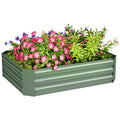 Hochbeet aus verzinktem Stahl, Gartenbeet, Pflanzkasten f¨¹r Garten, Blumenkasten, 120 x 90 x 30 cm, Dunkelgr¨¹n