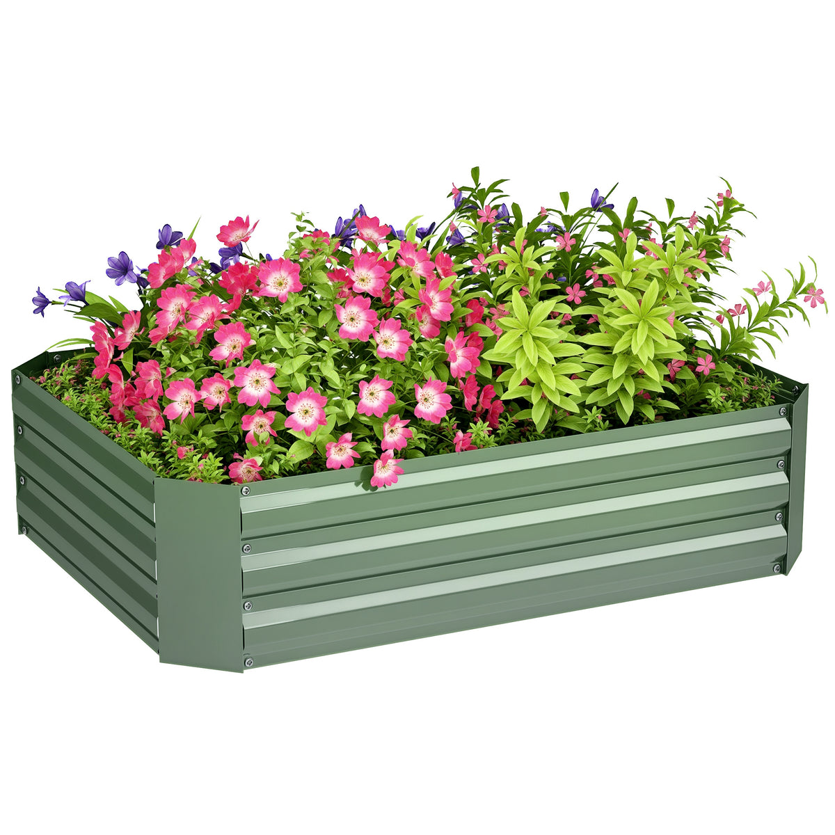 Hochbeet aus verzinktem Stahl, Gartenbeet, Pflanzkasten f¨¹r Garten, Blumenkasten, 120 x 90 x 30 cm, Dunkelgr¨¹n