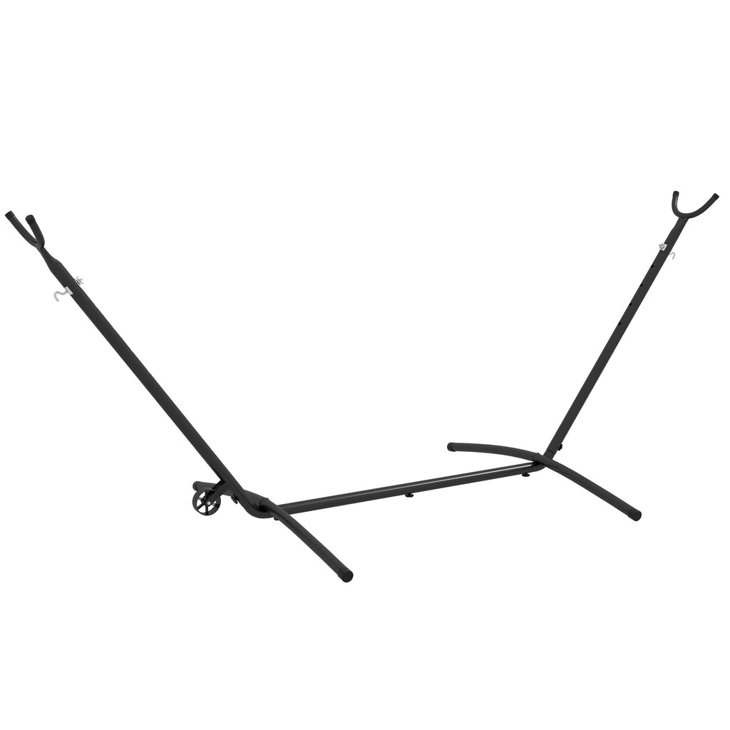 Hängemattenständer Hängemattengestell, wetterbeständig, größenverstellbar, 290 cm x 120 cm x 115 cm, Schwarz