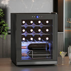 Freistehender Weinkühlschrank, 16 Flaschen, für Hausbar, Wohnzimmer, Küche Touchscreen, Glastür, LED-Beleuchtung