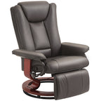Relaxsessel mit Liegefunktion, drehbar, bis 150 kg, Kunstlederbezug, Stahlrahmen, Braun