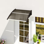 Front Door Canopy, Outdoor Awning, Rain Shelter for Window, Porch and Front/Back Door, 103 x 96.5 cm, Brown