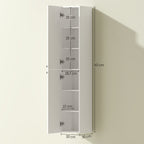 Wandmontierter Badezimmerschrank, lackierte Oberfl?che, 6 Regale, MDF, Wei?