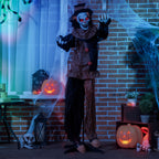 Halloween-Dekoration Horror-Clown mit Spezialeffekten und Soundfunktion 100 cm x 18 cm x 153 cm