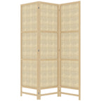 3-teiliger Raumteiler, 180 cm faltbarer Wandschirm, Freistehender Raumtrenner mit handgewebtem Design für Zuhause, Natur