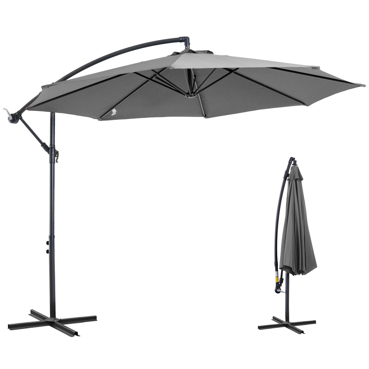 Cantilever Umbrella Parasol Hanging Banana Steel Dark Grey 3M Patio