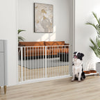 Extra Wide Dog Safety Gate, with Door Pressure, for Doorways, Hallways, Staircases - White