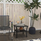 Two-tier PE Rattan Square Coffee Table - Black
