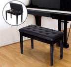 PU Leather Upholstered Piano Stool Makeup Stool Bench Dressing Table Seat with Storage 76x36x50cm, Black
