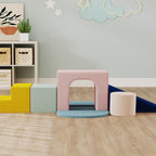 8-Piece Foam Play Blocks for Kids, Soft Motor Skill Blocks with Washable Velvet Covers, Indoor Climbing Set, Multicolor