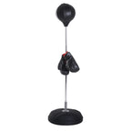 Box-Set mit Punchingball, höhenverstellbar, inkl. Boxhandschuhe, 126-144cm, Schwarz