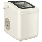 Tragbare Eiswürfelmaschine mit Selbstreinigung, Eisschaufel & Korb, 12 kg/24 Std., Beige