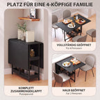 Four-Person Drop Leaf Table - Black Wood-Effect