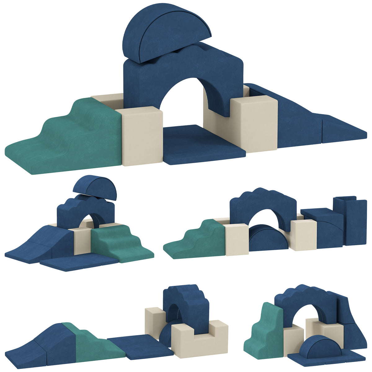 7-teiliges Set Kletterbl?cke f¨¹r Babys & Kleinkinder, weiches Kletterset f¨¹r den Innenbereich, Stoff, Schaumstoff, Bunt