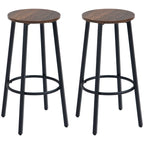 Barhocker-Set aus 2 Barstühlen im Industrial Design, Metallrahmen, Fußstütze, 42 x 42 x 65 cm