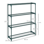 Four-Tier Steel Plant Shelf - Black