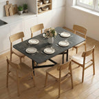 Esstisch Klappbar Küchentisch für 4-6 Personen mit 6 Rollen Mobiler Klapptisch für Kleine Räume 120x80x73 cm Schwarz
