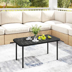 Beistelltisch Rechteckig Balkontisch aus Stahl pflegeleicht für Balkon Garten Terrasse Veranda 90x50x43 cm Schwarz