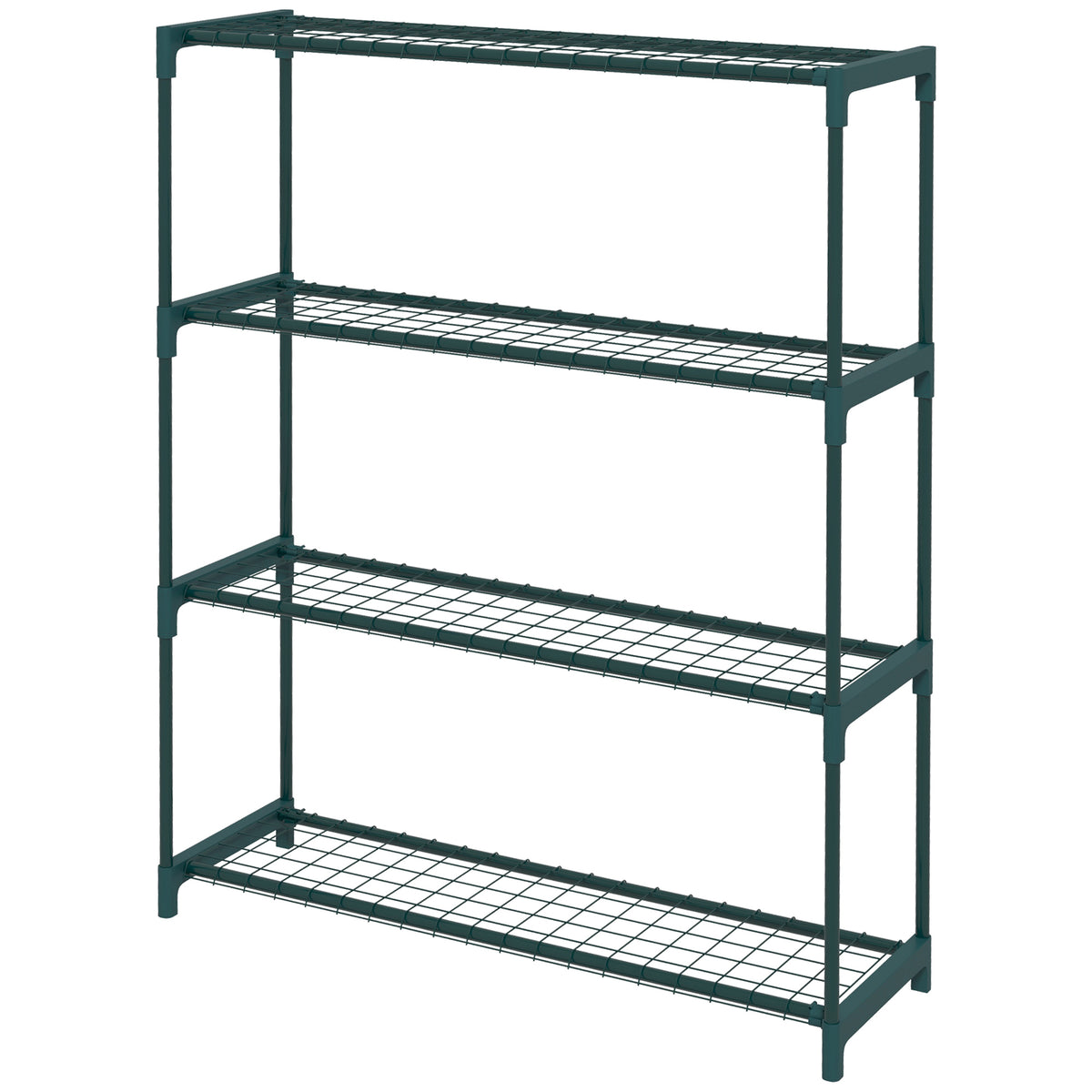 Four-Tier Steel Plant Shelf - Black