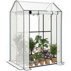 Green House, Mini Greenhouse with 2 Roll-up Doors, Vent Holes and Reinforced Cover, 100 x 80 x 150cm