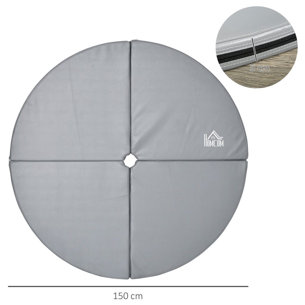 Pole-Dance-Matte, 5 cm dicke runde Kunststoff-Matte f¨¹r Pole-Dance-¨¹bungen, Gymnastik, Yoga, Hellgrau
