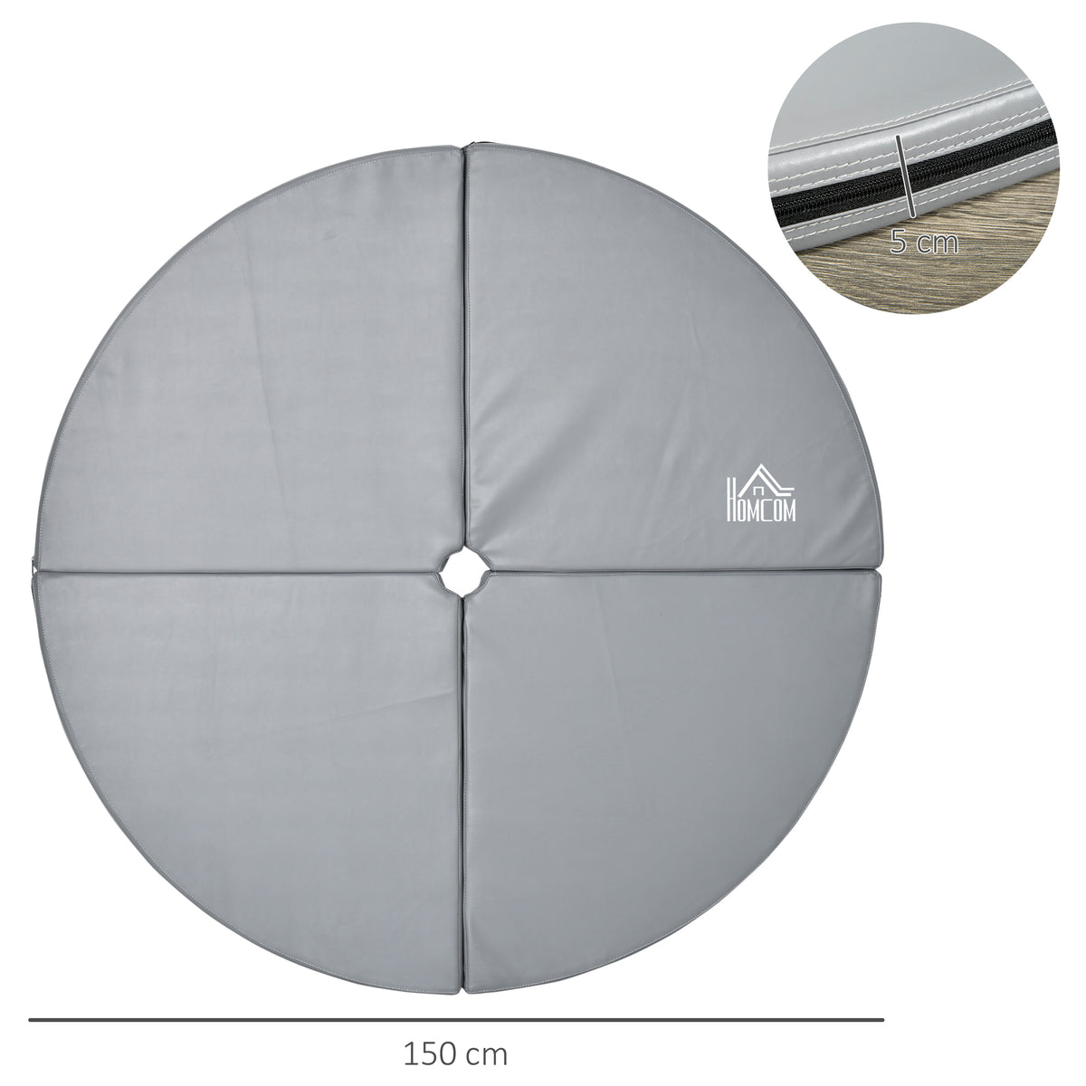 Pole-Dance-Matte, 5 cm dicke runde Kunststoff-Matte f¨¹r Pole-Dance-¨¹bungen, Gymnastik, Yoga, Hellgrau
