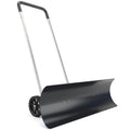 Schneeschieber groß 95 cm extra breit Aluminium Schneeschaufel mit Rädern verstellbar & rutschfest Griff, angewinkelt