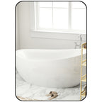 70 x 50cm Curved Bathroom Mirror - Black