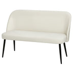 2-Sitzer-Sofa, moderne Polstercouch mit Metall- und Holzrahmen, samtartiger Stoffbezug, Beige