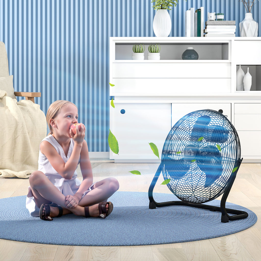 Tischventilator Elektrischer Ventilator mit 4 Geschwindigkeitsstufen, um 120° verstellbarer Winkel Schwarz