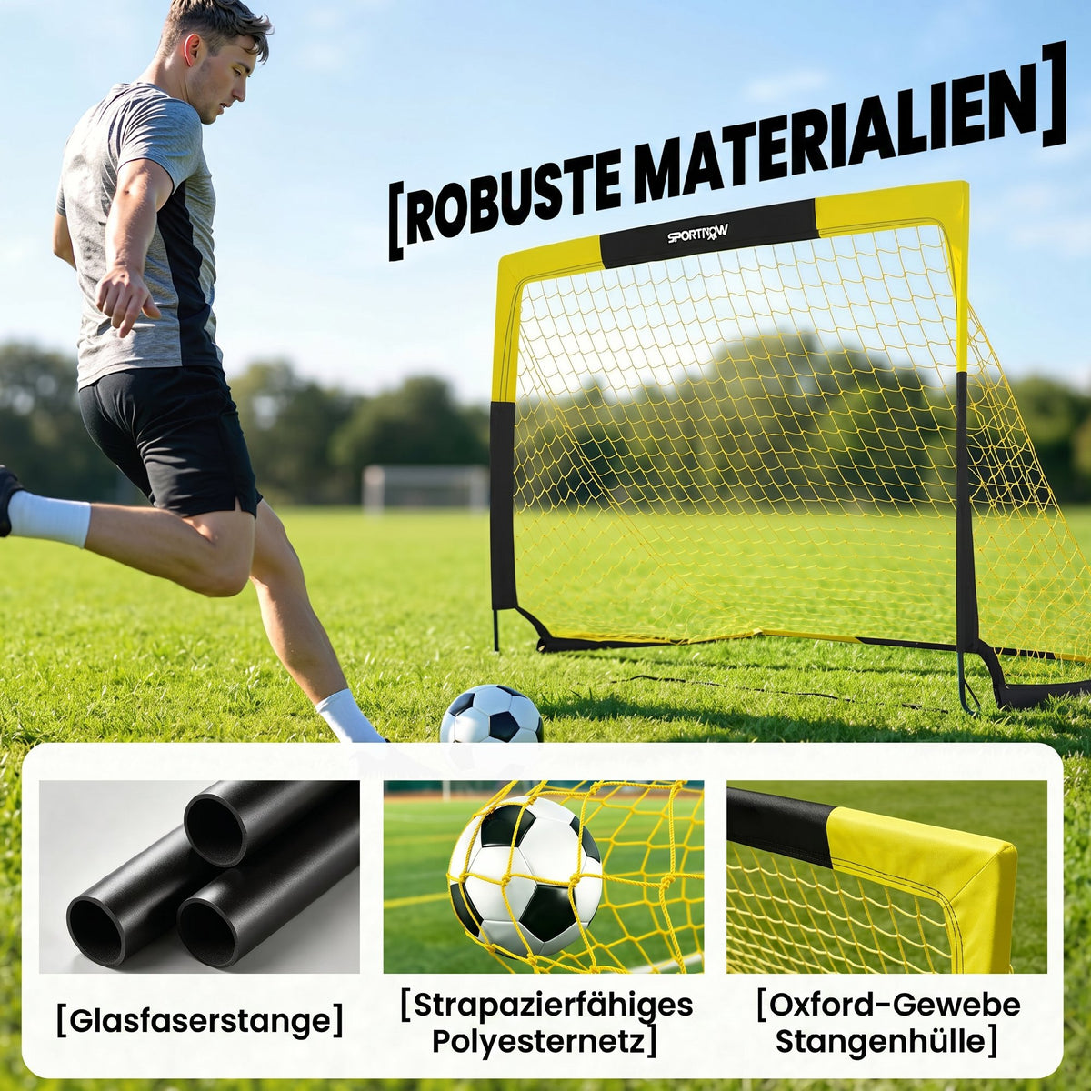 Pop-Up Fußballtor für Jugendliche & Erwachsene Klappbar Tragbar