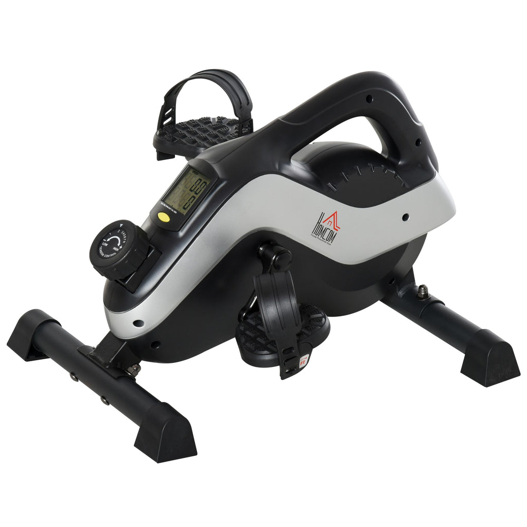 Portable Pedal Exerciser, Mini Exercise Bike with 8 Levels Magnetic Resistance and LCD Display, Cycle Leg Exerciser Sitting Down
