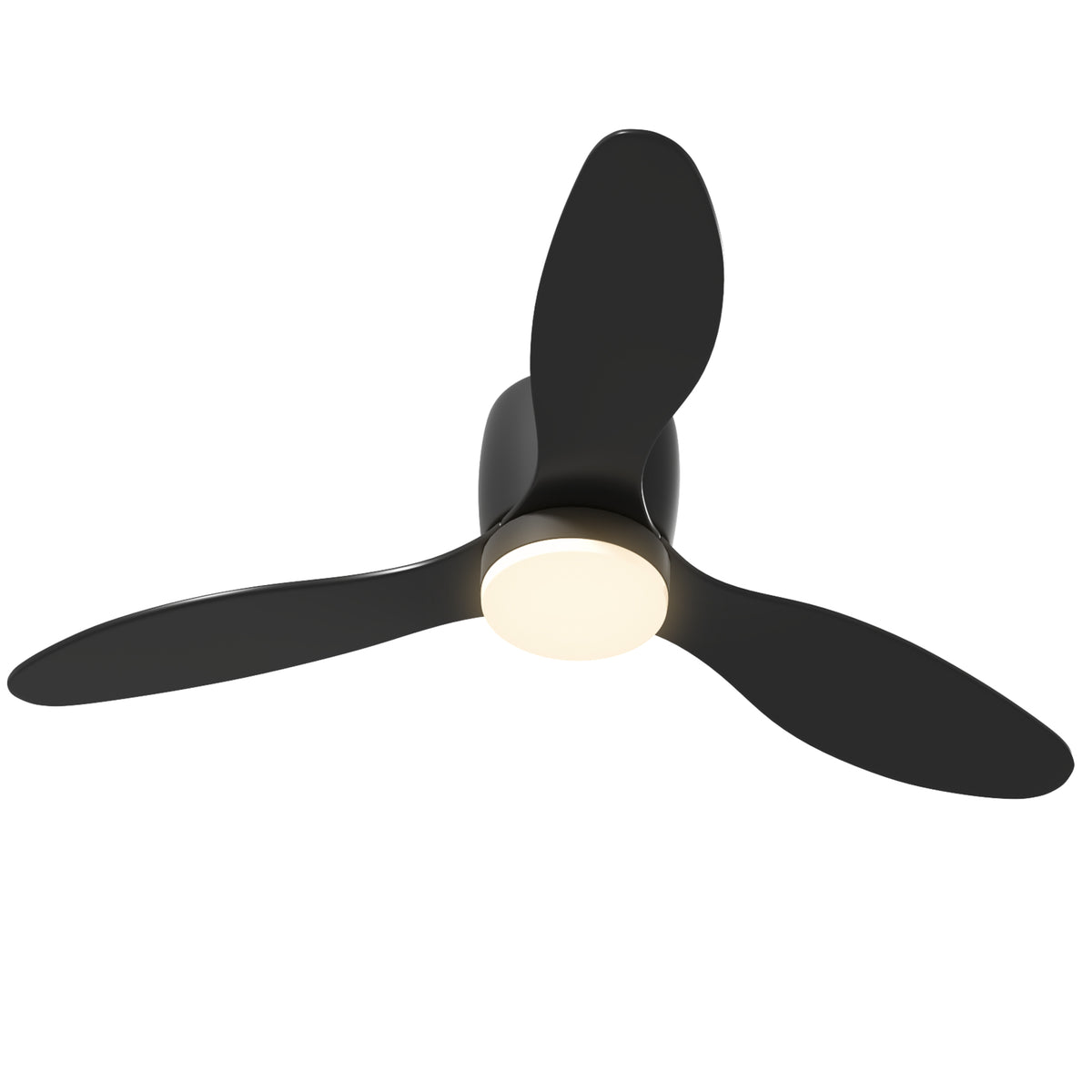 Deckenventilator mit Lampe und Fernbedienung, 3 Lichtfarben, 6 Geschwindigkeiten, Einstellbare Helligkeit, Schwarz