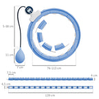 Smart Weighted Hula Hoop, Massage Hula Ring w/ 16 Detachable Knots, 360° Auto-Rotating Ball, Digital Counter Light Blue