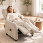 Relaxsessel mit Wärme Vibrationsmassage und Liegefunktion Beige