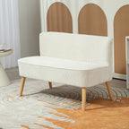 2-Sitzer Sofa, weiche Polsterung, pflegeleichter Bezug, bis 150 kg belastbar, 117 x 56,5 x 77 cm, Cremewei?
