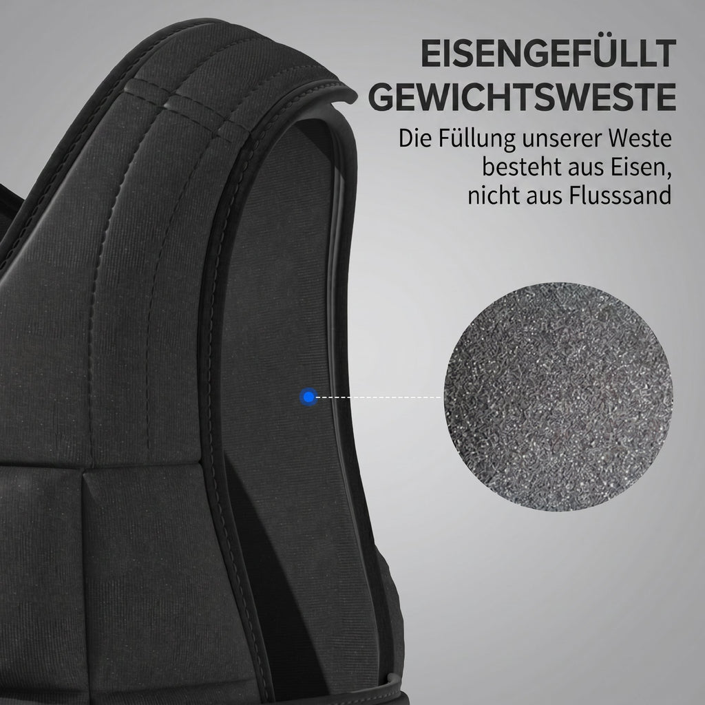 Gewichtsweste 10 KG verstellbare Trainingsweste mit herausnehmenbar Gewichten Schwarz