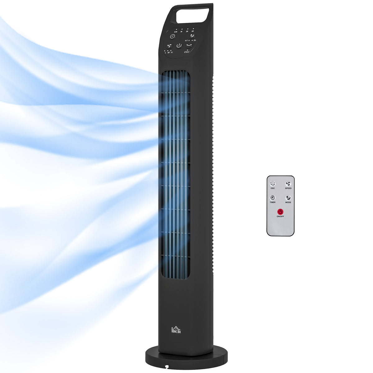 Standventilator, Turmventilator, Klimaanlage, 3 Modi, drehbar, Timer, Schwarz